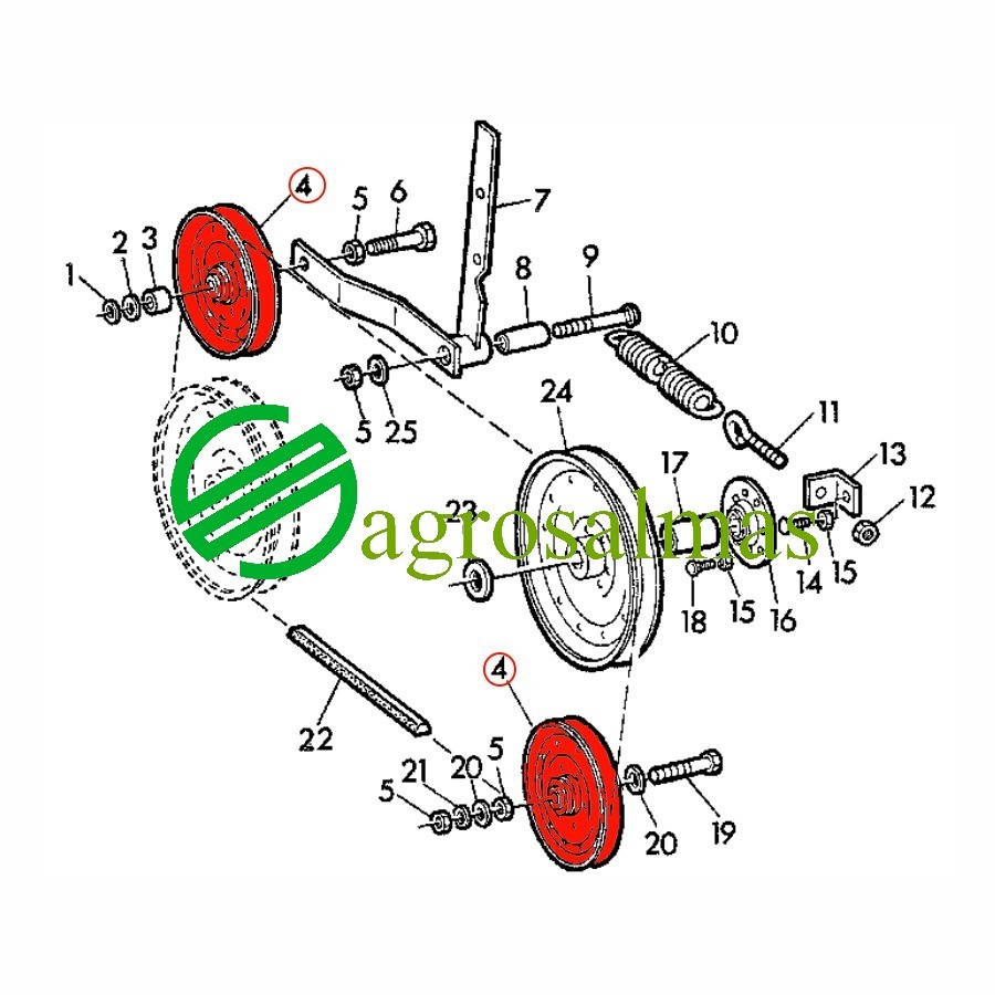 Τροχαλία Τεντοτήρως μικρή John Deere