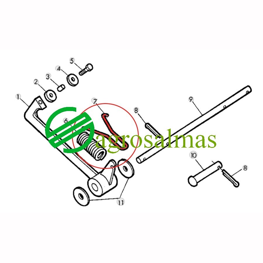 Φουρκέτο Ελατηρίου Αφάλειας μπάλας John Deere