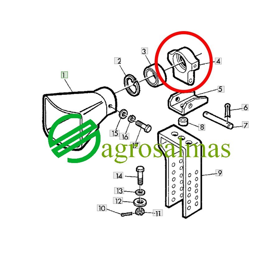 Κουζινέτο Ρουλεμάν Καλύμματος Βολάν John Deere