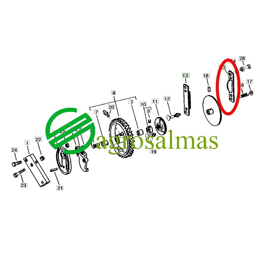 Φρένο για Κορώνα Δετικού μεγάλη John Deere 346
