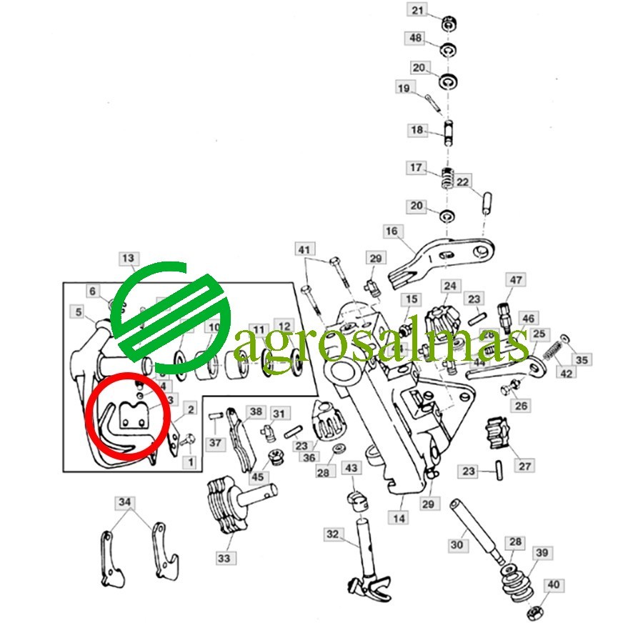 Οδηγός (Λαμάκι) Εξωλκέα Δετικού Σπάγγου γνήσιο John Deere