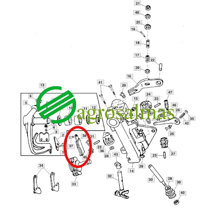 Οδηγός Μεμβράνης Δετικού Σπάγγου διπλός John Deere