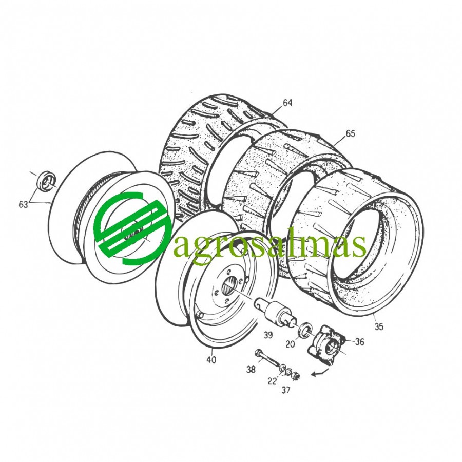 Λάστιχο πίσω τροχού Νο. 64